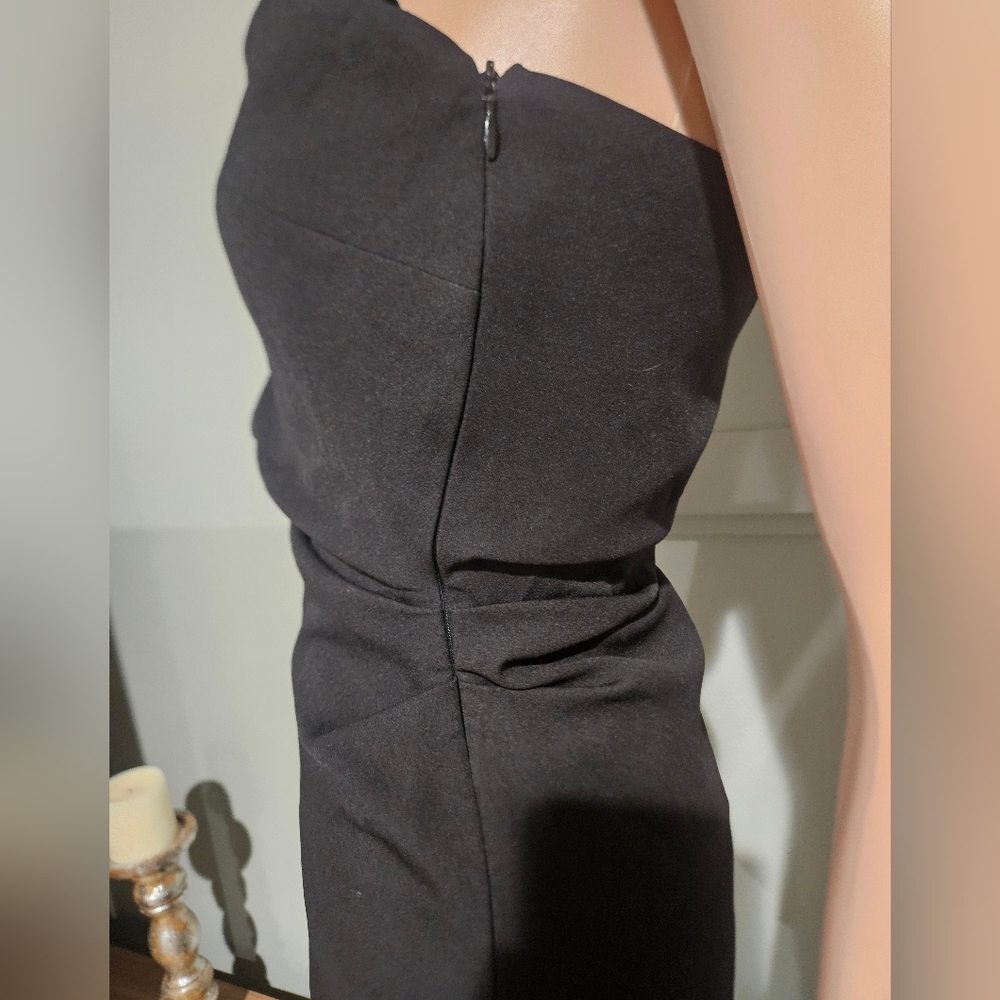 Zara Draped Strapless Asymmetric Top| Sculpted Waist|Minimalist Black Tube Top.S - Picture 13 of 15